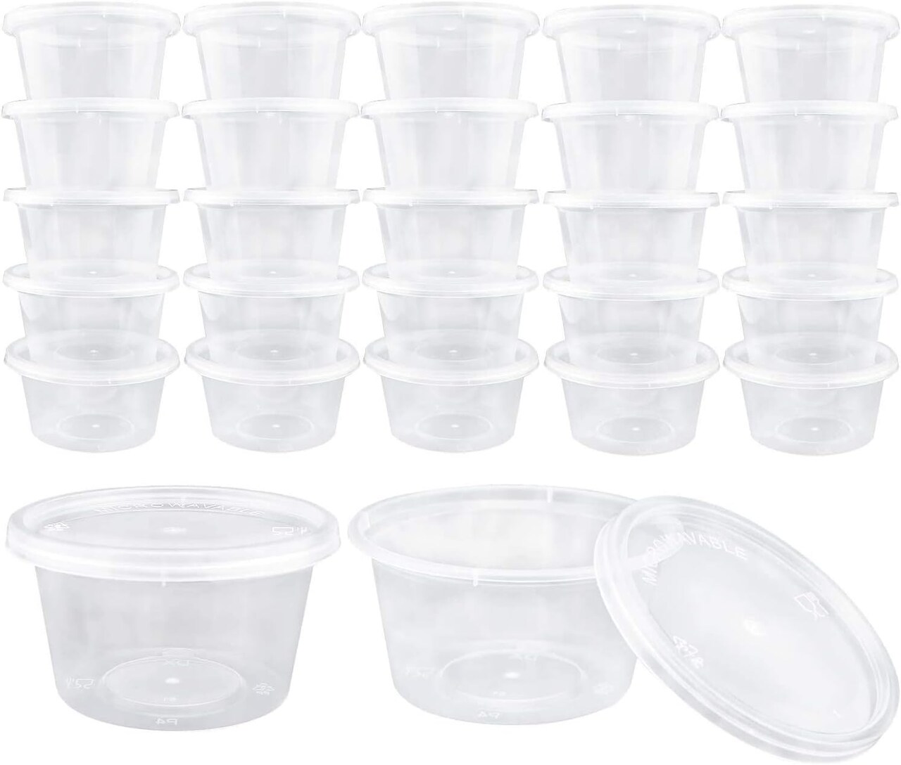40 Pack Small Slime Containers with Lids, Jello Shot Cups Condiment Containers Plastic Portion Cups with Lids for Salad Dressing Food Storage Containers(4 oz